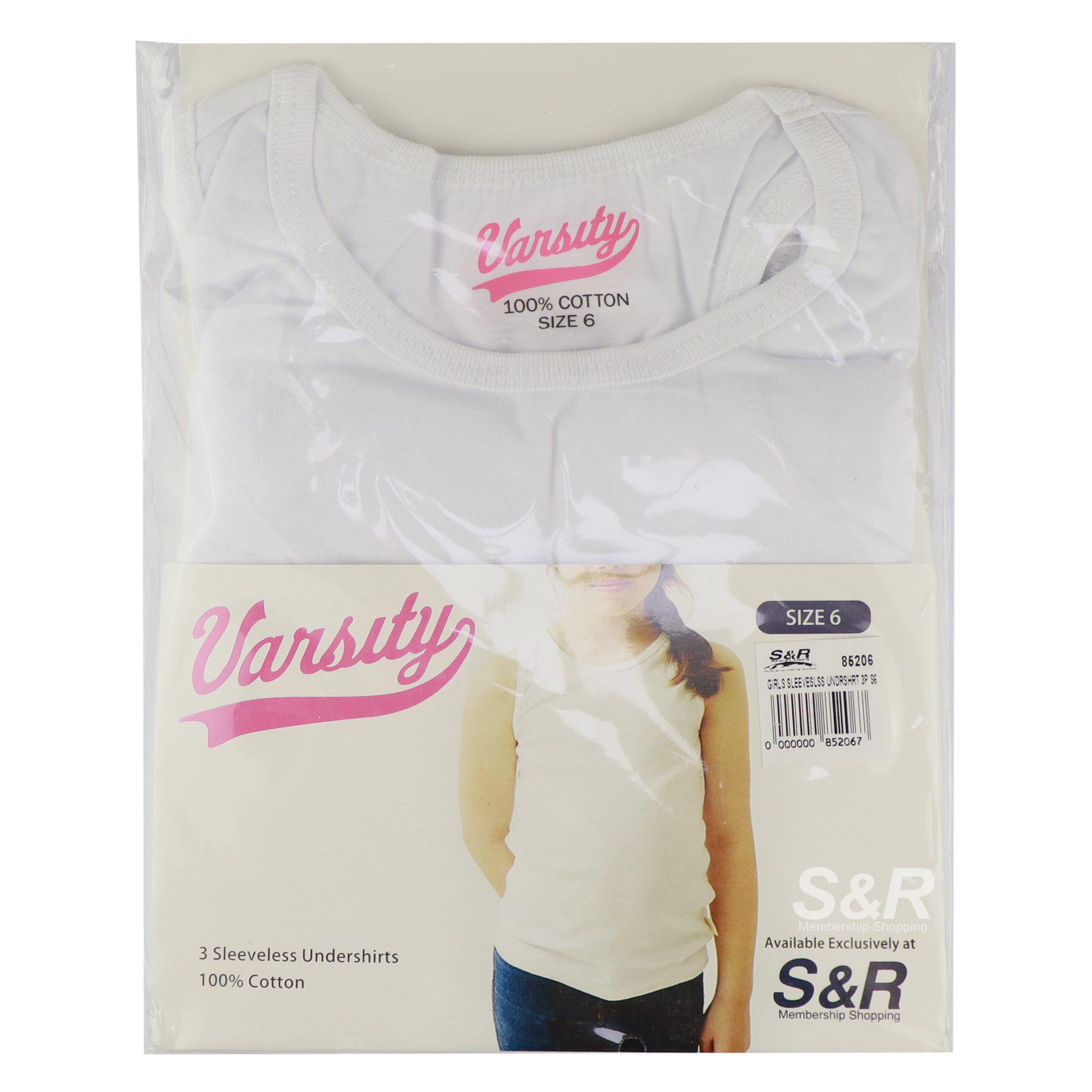 Varsity Girls Size 6 Sleeveless Undershirt 3pcs